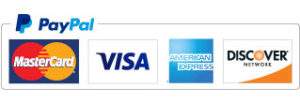 pay pal logo with master card, visa american express and discover logos